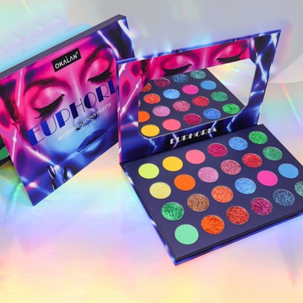 OKALAN EUPHORIA 24 Color Shadow Palette Animal Cruelty-Free